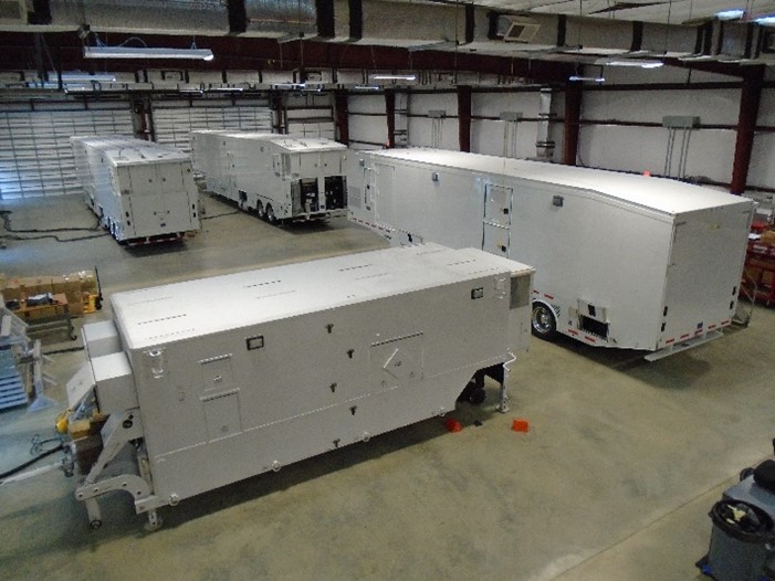 SCIF Trailers at DTB Maryland facility SCIF trailers in warehouse