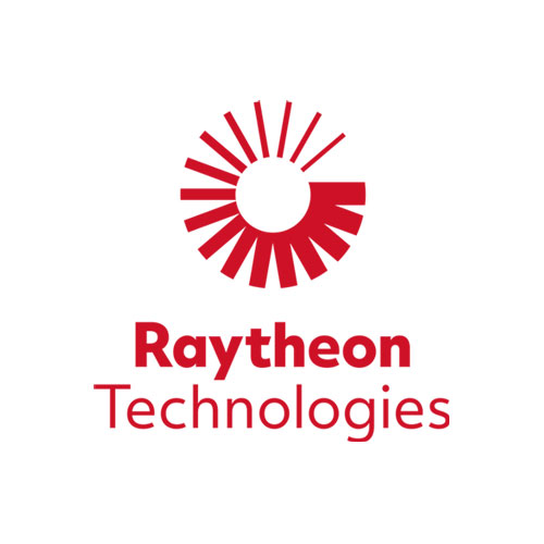 The red logo of the Raytheon Corporation