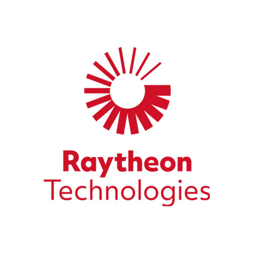 Raytheon Technologies The red logo of the Raytheon Corporation