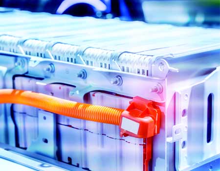 DTB Battery Testing Services Close-up of a lithium-ion battery