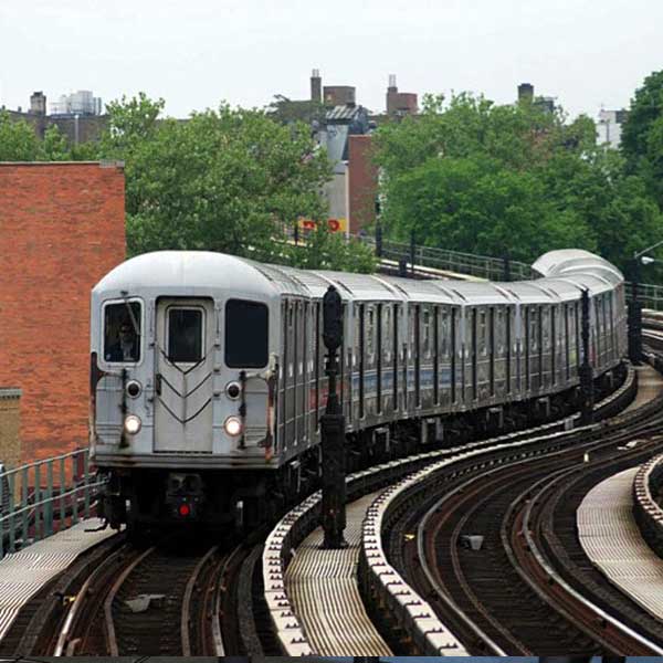 Railroad Train on Tracks